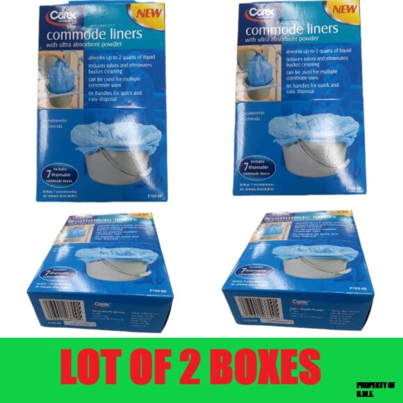 (LOT OF 2) Carex Commode Blue Liners Ultra Disposable Absorbent Powder New - Picture 7 of 7